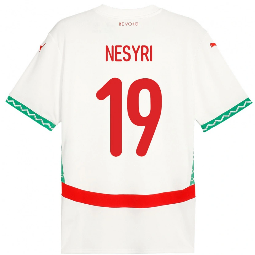 Danxen Niño Camiseta Marruecos Youssef En-Nesyri #19 Blanco 2ª Equipación 24-26 La Camisa México
