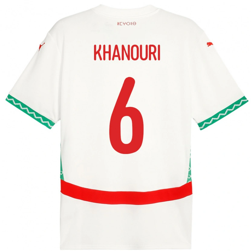 Danxen Niño Camiseta Marruecos Adam Khanouri #6 Blanco 2ª Equipación 24-26 La Camisa México
