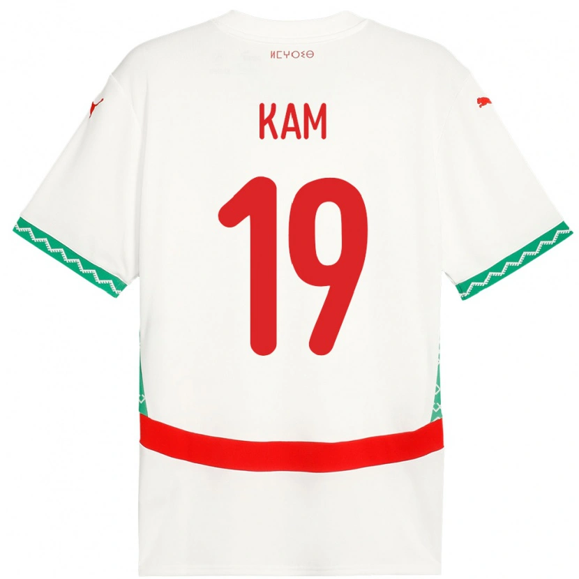 Danxen Niño Camiseta Marruecos Othmane Kam #19 Blanco 2ª Equipación 24-26 La Camisa México