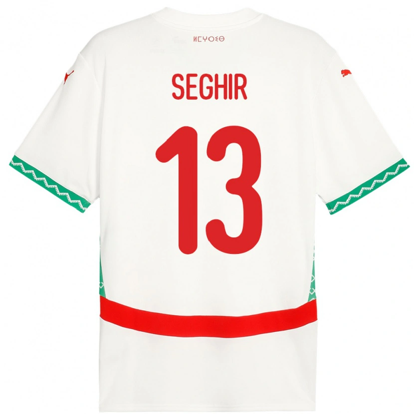 Danxen Niño Camiseta Marruecos Sabah Seghir #13 Blanco 2ª Equipación 24-26 La Camisa México