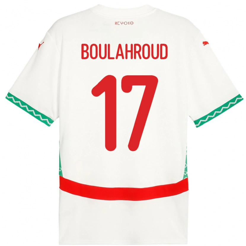 Danxen Niño Camiseta Marruecos Charaf Eddine Boulahroud #17 Blanco 2ª Equipación 24-26 La Camisa México