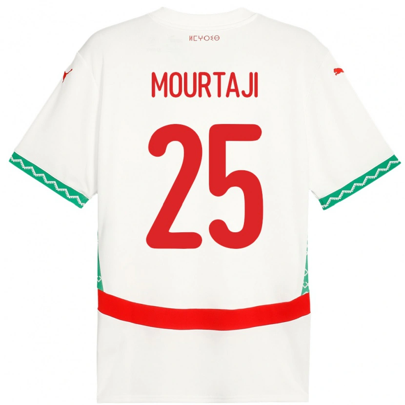 Danxen Niño Camiseta Marruecos Chaymaa Mourtaji #25 Blanco 2ª Equipación 24-26 La Camisa México