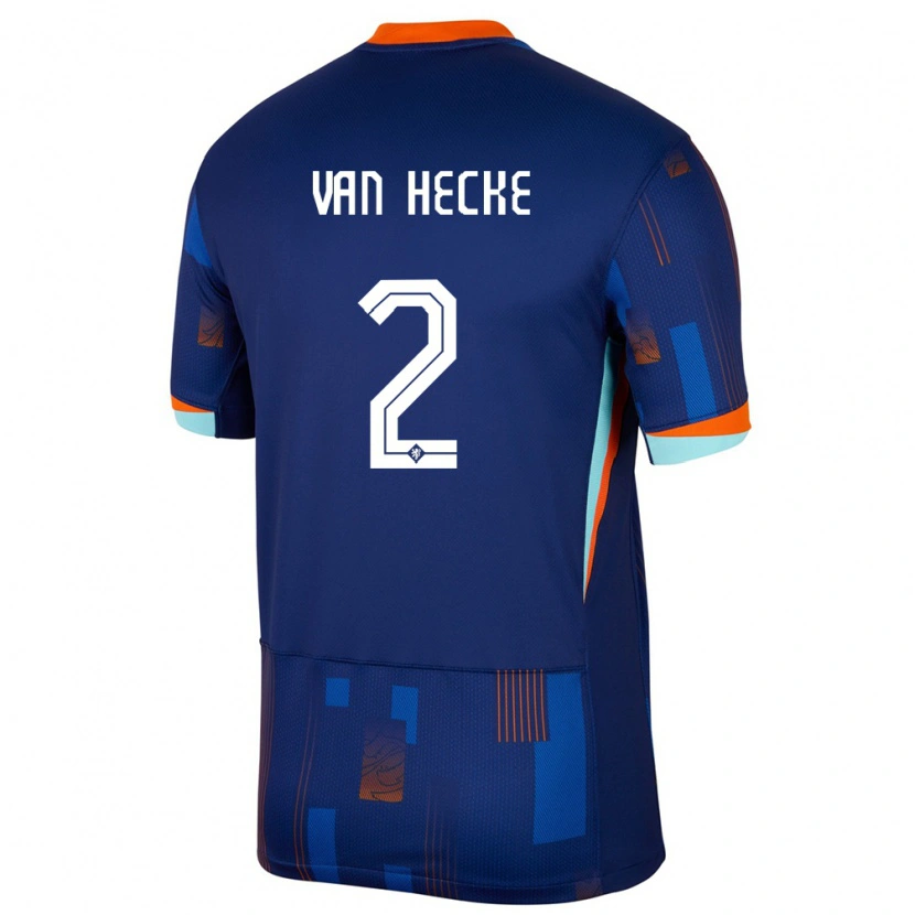 Danxen Niño Camiseta Países Bajos Jan Paul Van Hecke #2 Azul 2ª Equipación 24-26 La Camisa México