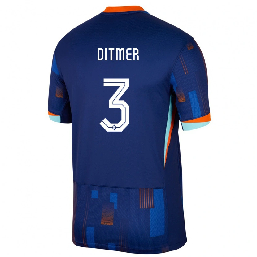 Danxen Niño Camiseta Países Bajos Sébas Ditmer #3 Azul 2ª Equipación 24-26 La Camisa México