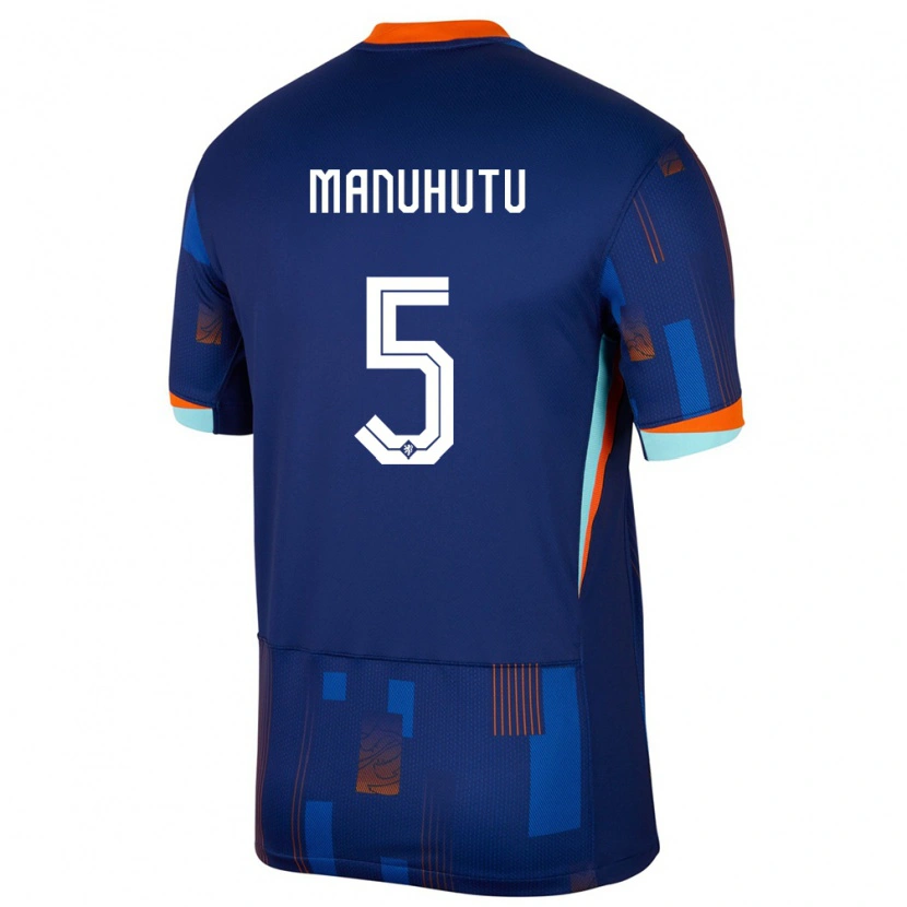 Danxen Niño Camiseta Países Bajos Rivas Manuhutu #5 Azul 2ª Equipación 24-26 La Camisa México