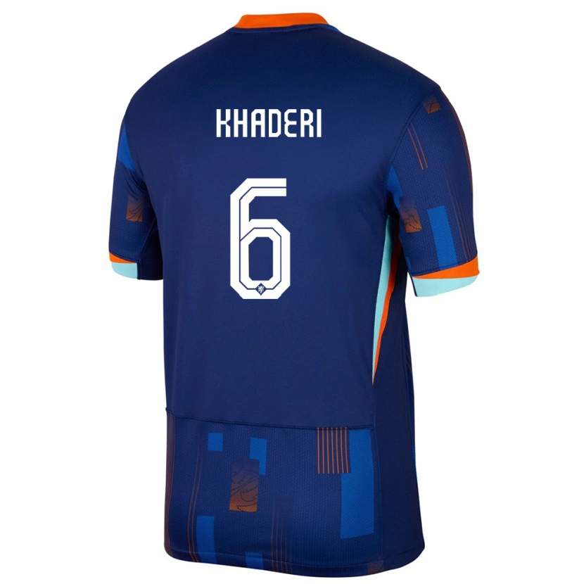 Danxen Niño Camiseta Países Bajos Benjamin Khaderi #6 Azul 2ª Equipación 24-26 La Camisa México
