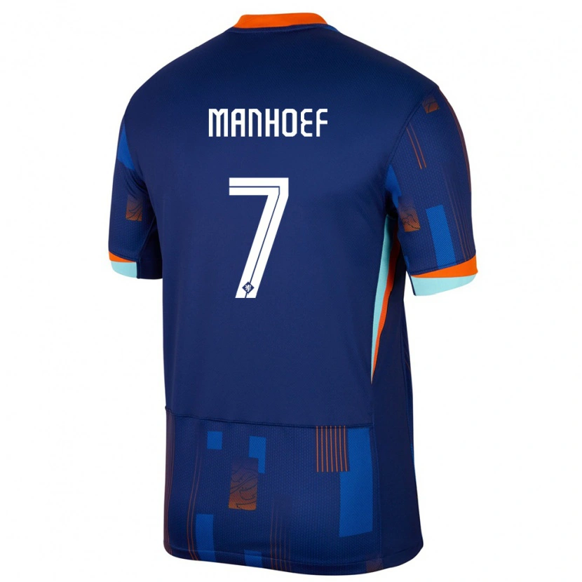 Danxen Niño Camiseta Países Bajos Million Manhoef #7 Azul 2ª Equipación 24-26 La Camisa México