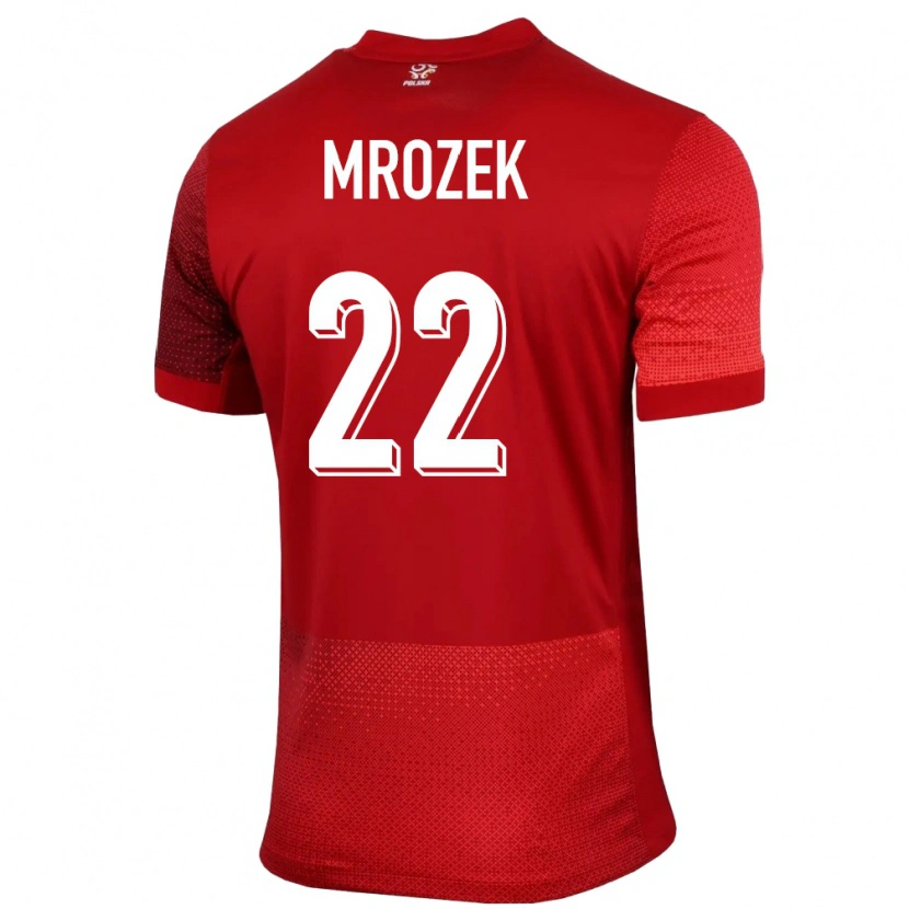 Danxen Niño Camiseta Polonia Bartosz Mrozek #22 Rojo 2ª Equipación 24-26 La Camisa México
