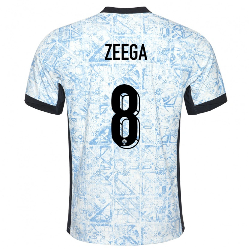 Danxen Niño Camiseta Portugal Zeega #8 Crema Azul 2ª Equipación 24-26 La Camisa México