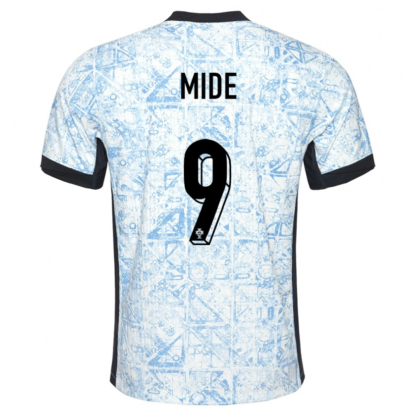 Danxen Niño Camiseta Portugal Mateus Mide #9 Crema Azul 2ª Equipación 24-26 La Camisa México