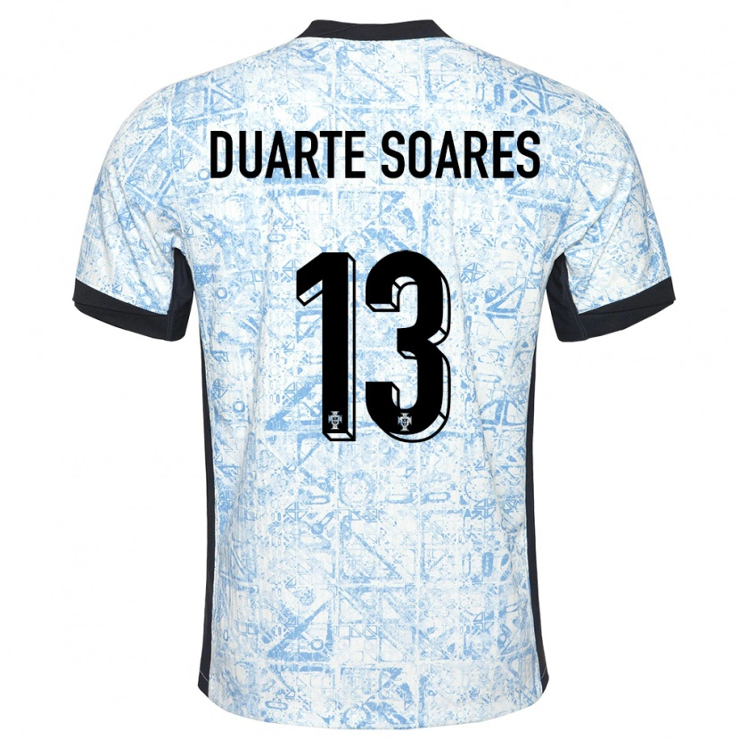 Danxen Niño Camiseta Portugal Duarte Soares #13 Crema Azul 2ª Equipación 24-26 La Camisa México