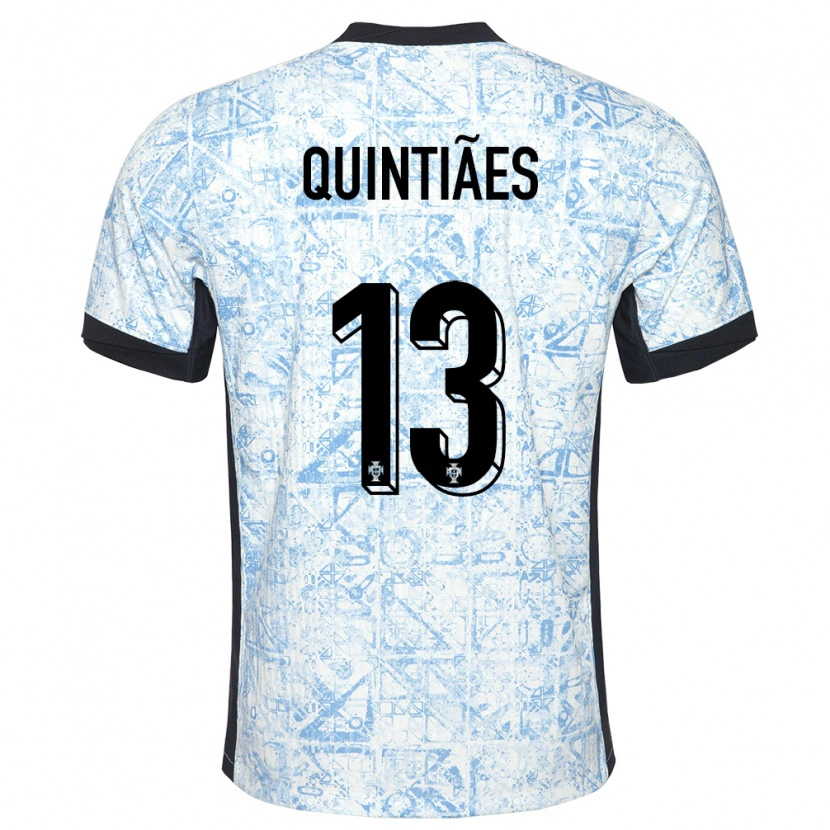 Danxen Niño Camiseta Portugal Rodrigo Quintiães #13 Crema Azul 2ª Equipación 24-26 La Camisa México