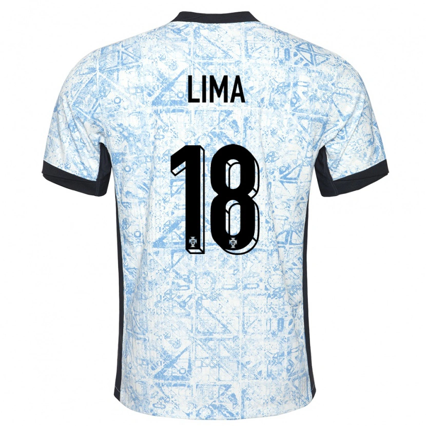 Danxen Niño Camiseta Portugal Bernardo Lima #18 Crema Azul 2ª Equipación 24-26 La Camisa México