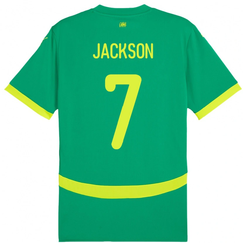Danxen Niño Camiseta Senegal Nicolas Jackson #7 Verde 2ª Equipación 24-26 La Camisa México