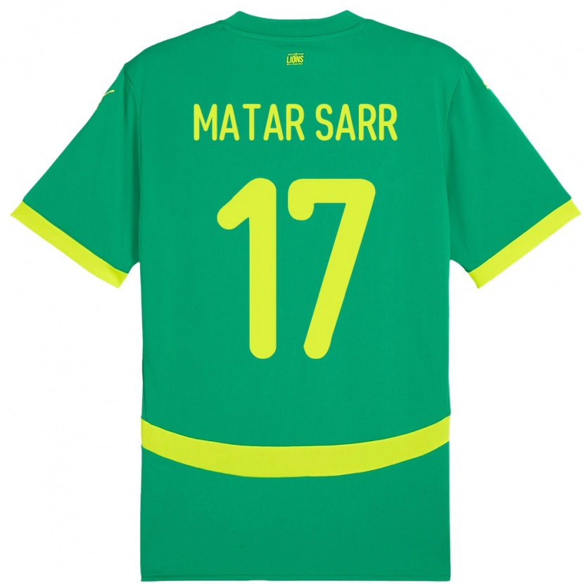 Danxen Niño Camiseta Senegal Pape Matar Sarr #17 Verde 2ª Equipación 24-26 La Camisa México
