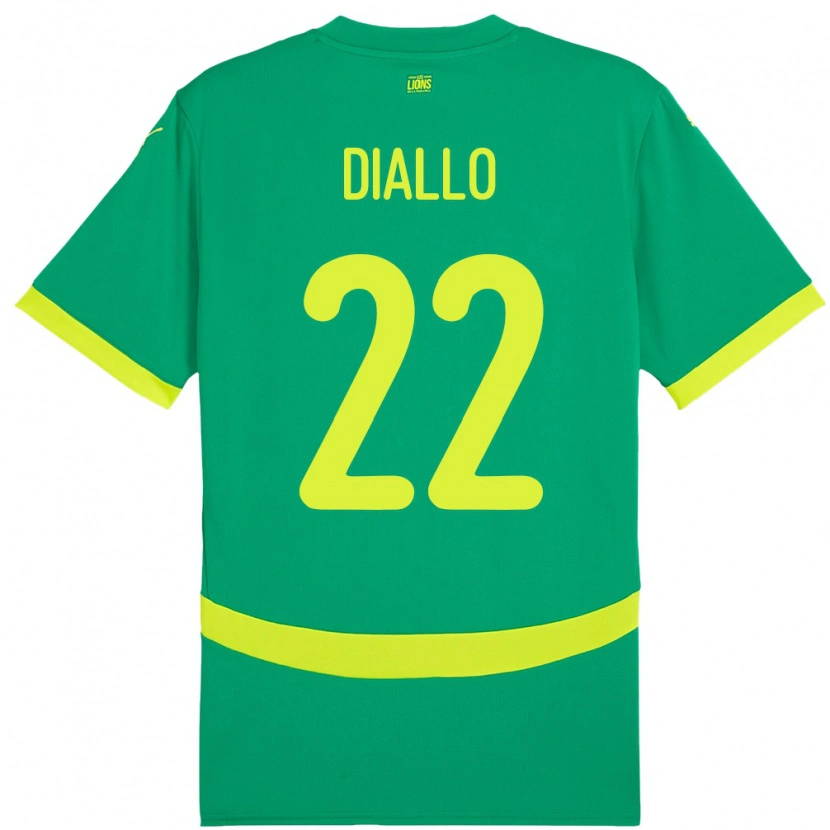 Danxen Niño Camiseta Senegal Abdou Diallo #22 Verde 2ª Equipación 24-26 La Camisa México
