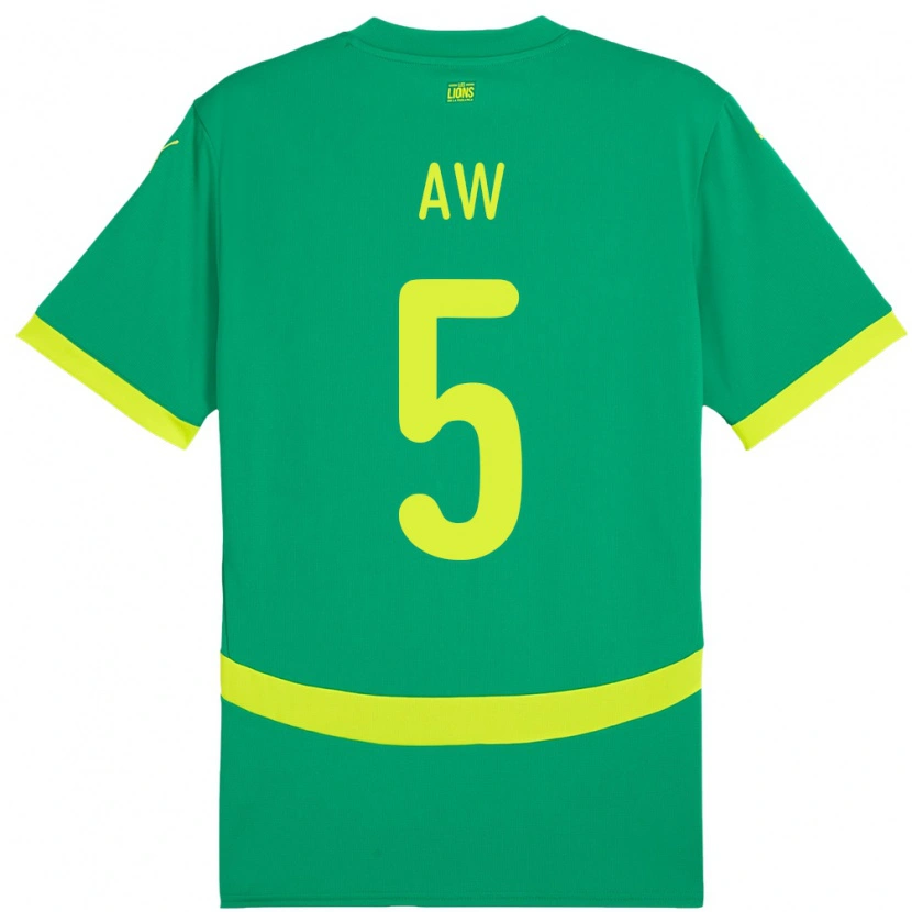 Danxen Niño Camiseta Senegal Souleymane Aw #5 Verde 2ª Equipación 24-26 La Camisa México