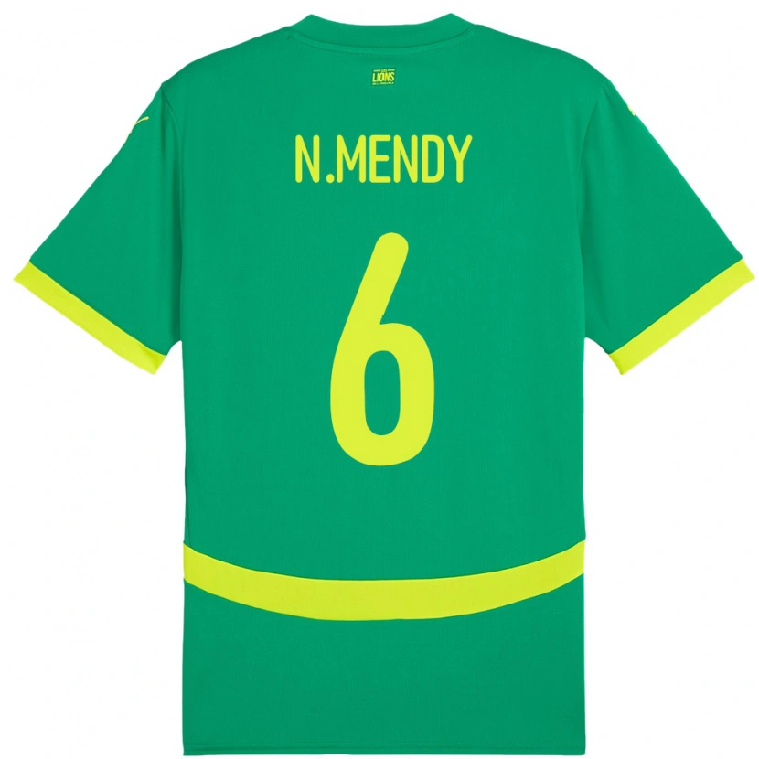 Danxen Niño Camiseta Senegal Nampalys Mendy #6 Verde 2ª Equipación 24-26 La Camisa México