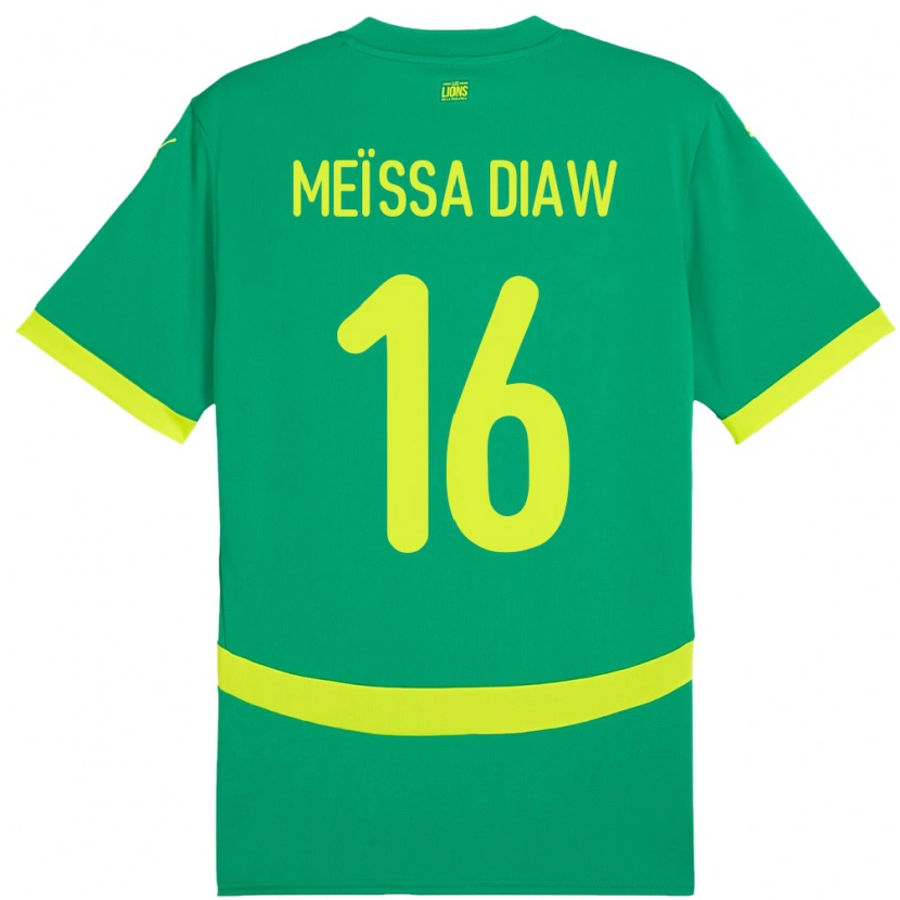 Danxen Niño Camiseta Senegal Ndeye Meissa Diaw #16 Verde 2ª Equipación 24-26 La Camisa México