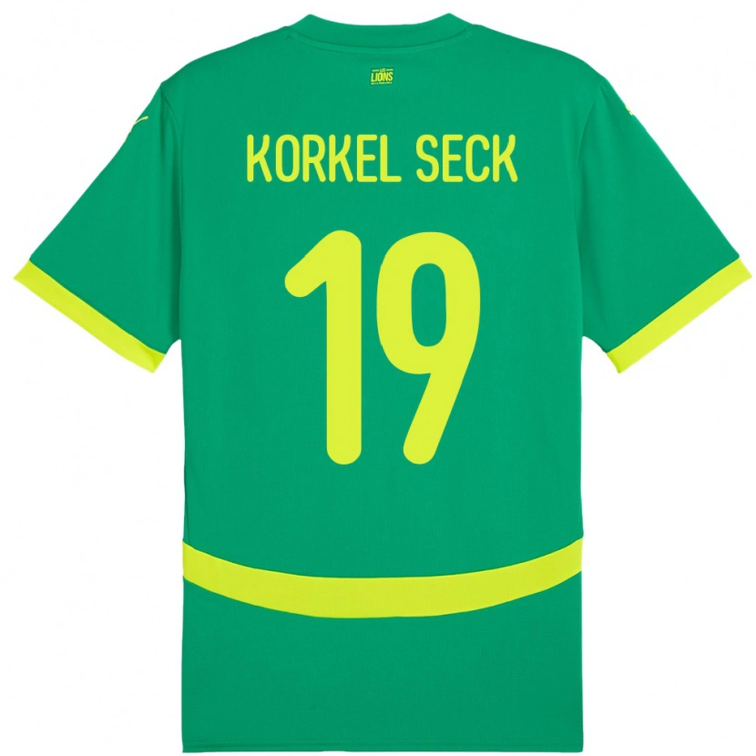 Danxen Niño Camiseta Senegal Bineta Korkel Seck #19 Verde 2ª Equipación 24-26 La Camisa México
