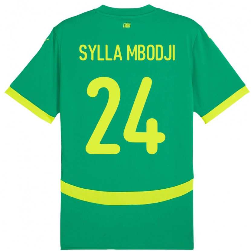 Danxen Niño Camiseta Senegal Coumba Sylla Mbodji #24 Verde 2ª Equipación 24-26 La Camisa México
