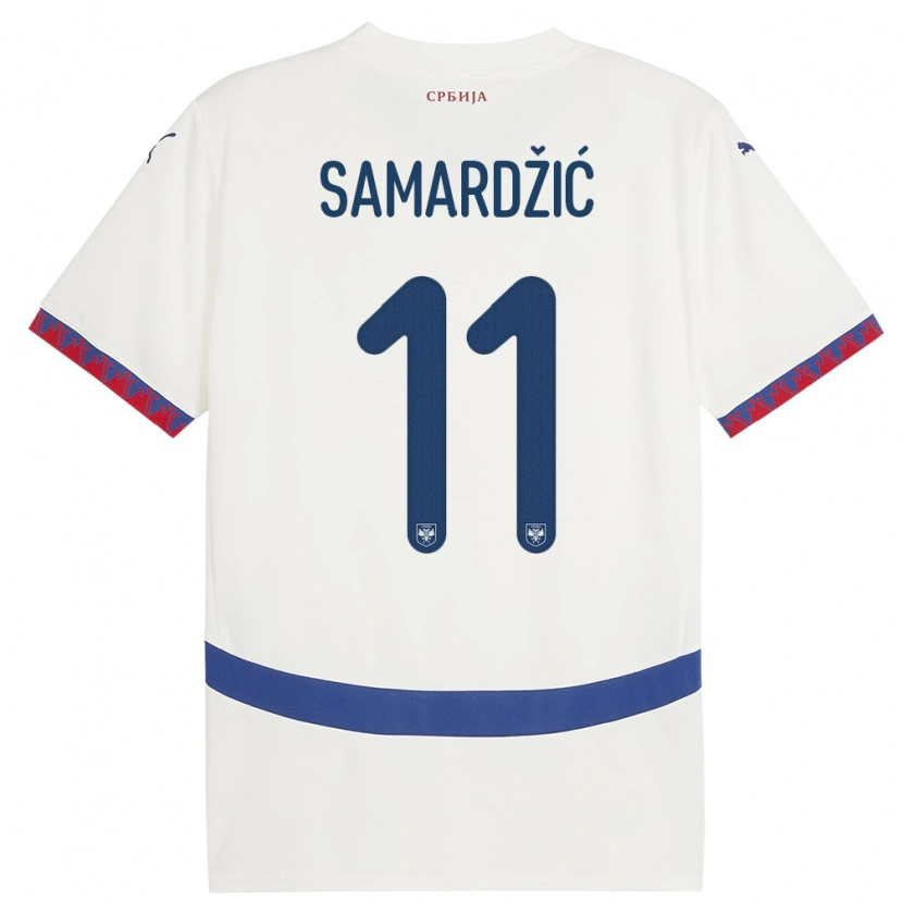 Danxen Niño Camiseta Serbia Lazar Samardžić #11 Blanco 2ª Equipación 24-26 La Camisa México