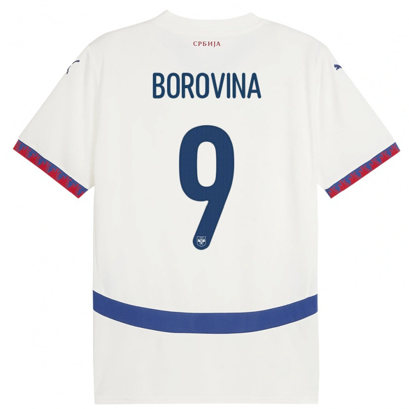 Danxen Niño Camiseta Serbia Srdjan Borovina #9 Blanco 2ª Equipación 24-26 La Camisa México