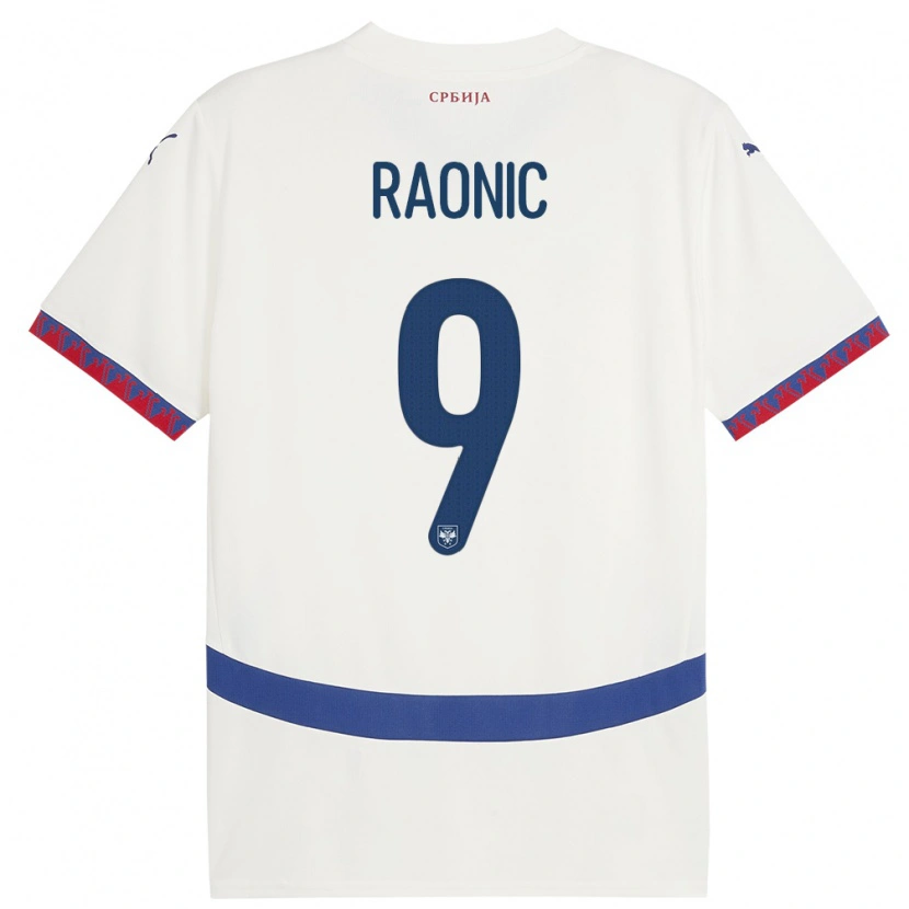 Danxen Niño Camiseta Serbia Sava Raonic #9 Blanco 2ª Equipación 24-26 La Camisa México
