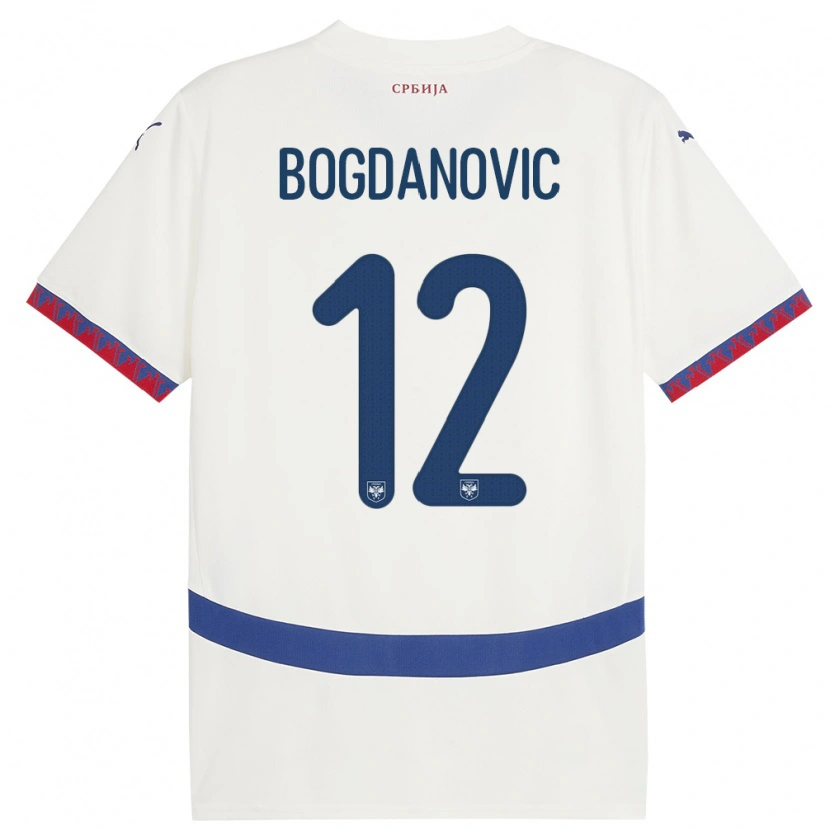 Danxen Niño Camiseta Serbia Bogdan Bogdanovic #12 Blanco 2ª Equipación 24-26 La Camisa México