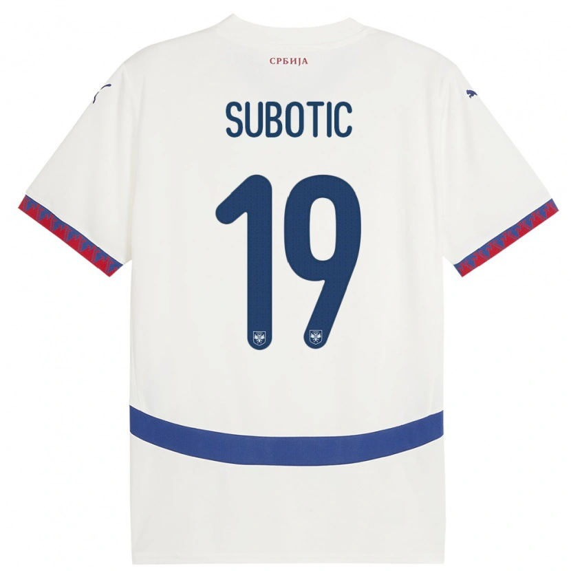 Danxen Niño Camiseta Serbia Vasilije Subotic #19 Blanco 2ª Equipación 24-26 La Camisa México