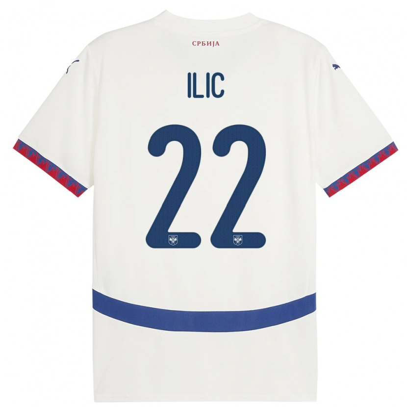 Danxen Niño Camiseta Serbia Pavle Ilic #22 Blanco 2ª Equipación 24-26 La Camisa México