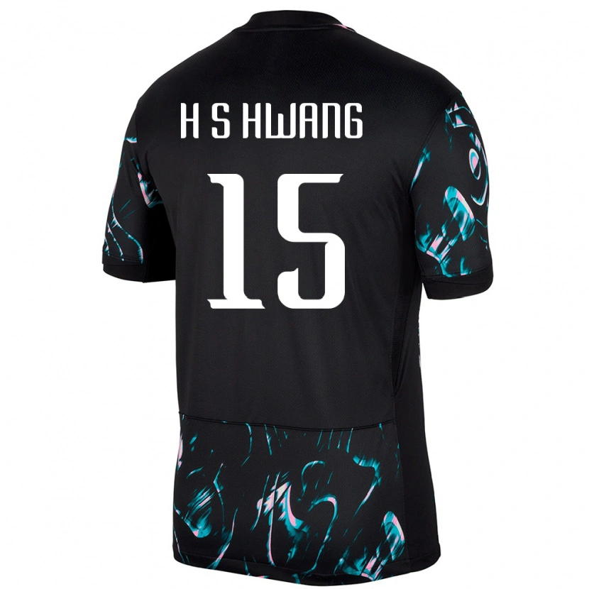Danxen Niño Camiseta Corea Del Sur Seung-Ho Hwang #15 Negro 2ª Equipación 24-26 La Camisa México