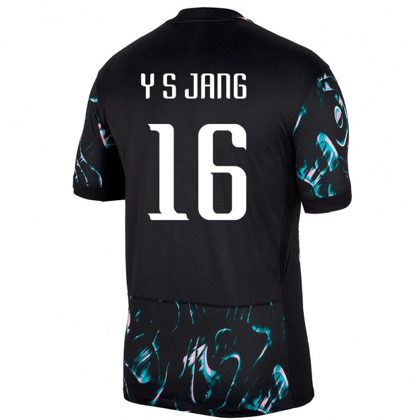 Danxen Niño Camiseta Corea Del Sur See-Young Jang #16 Negro 2ª Equipación 24-26 La Camisa México