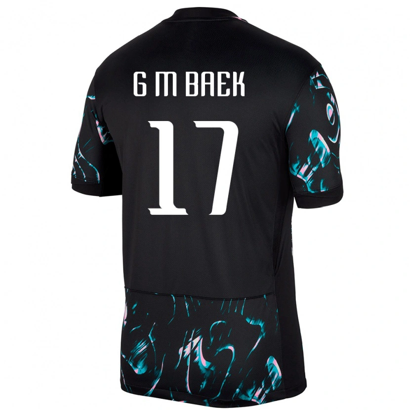 Danxen Niño Camiseta Corea Del Sur Min-Gyu Baek #17 Negro 2ª Equipación 24-26 La Camisa México