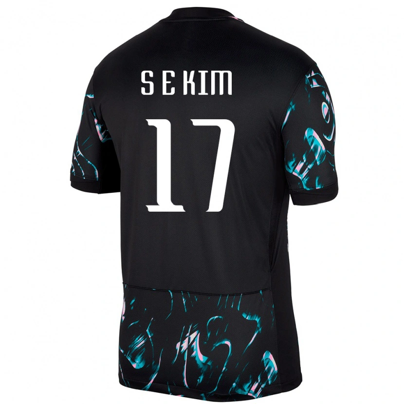 Danxen Niño Camiseta Corea Del Sur Eun-Seong Kim #17 Negro 2ª Equipación 24-26 La Camisa México
