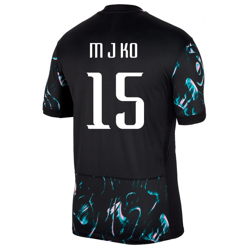 Danxen Niño Camiseta Corea Del Sur Ko Min Jung #15 Negro 2ª Equipación 24-26 La Camisa México
