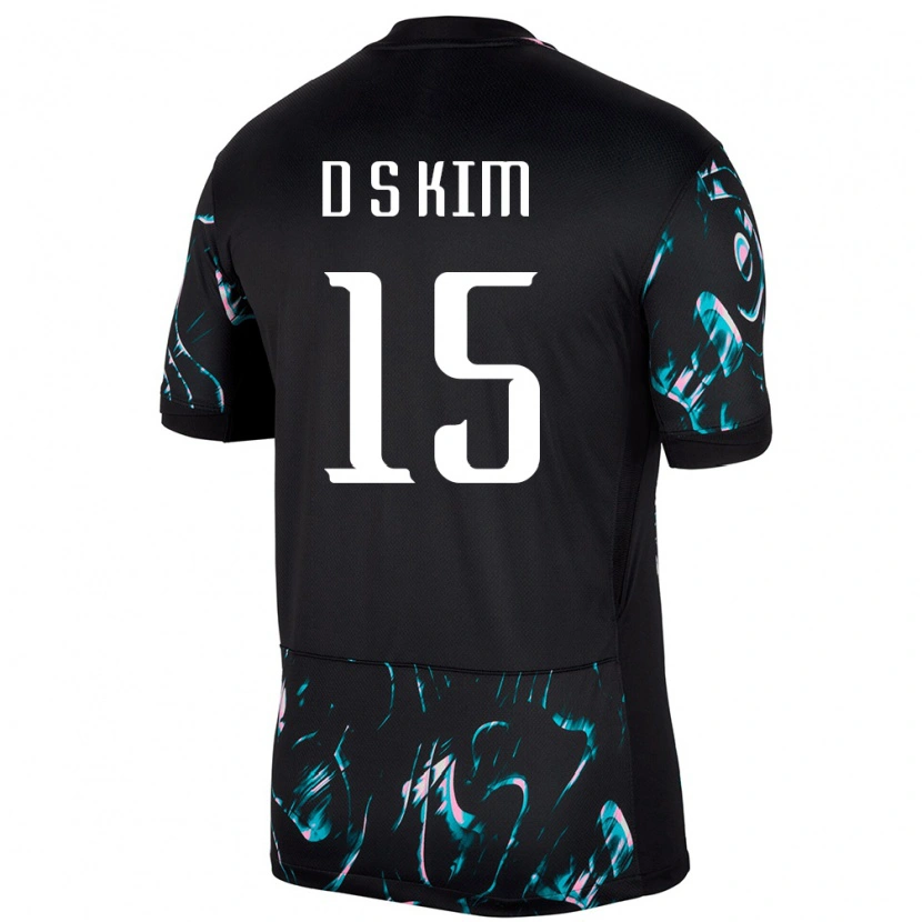 Danxen Niño Camiseta Corea Del Sur Kim Dong Seop #15 Negro 2ª Equipación 24-26 La Camisa México