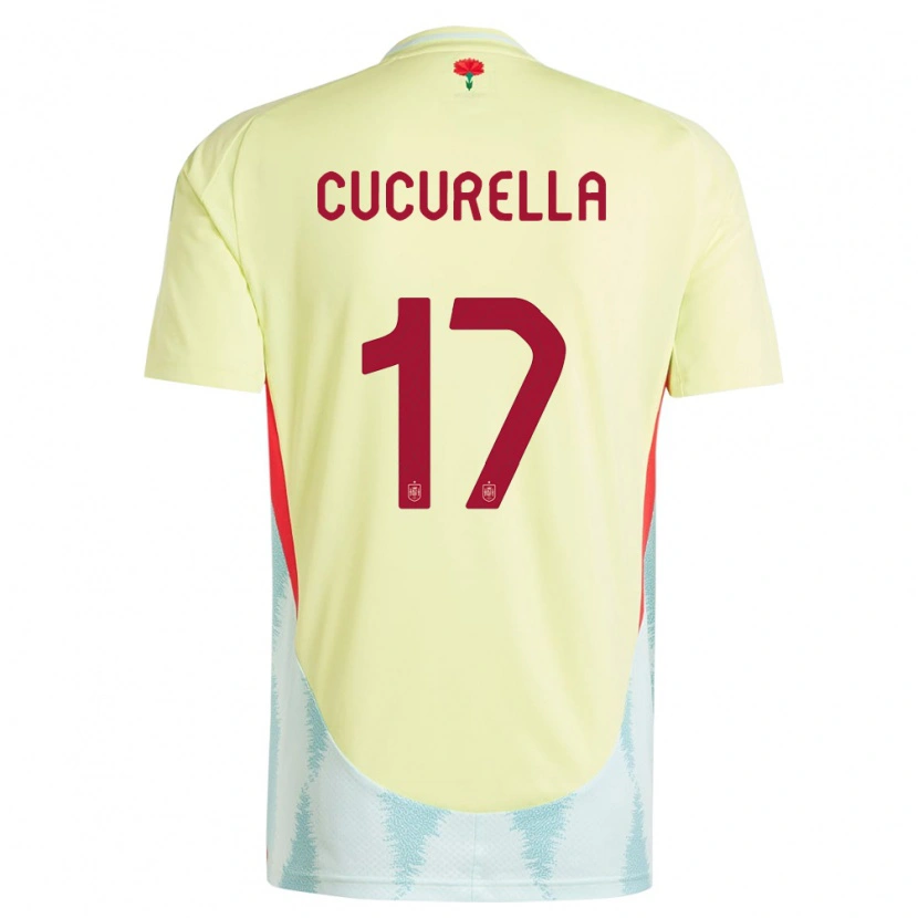 Danxen Niño Camiseta España Marc Cucurella #17 Amarillo 2ª Equipación 24-26 La Camisa México