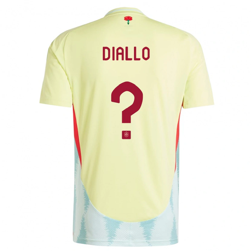 Danxen Niño Camiseta España Ousmane Diallo #0 Amarillo 2ª Equipación 24-26 La Camisa México