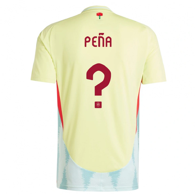 Danxen Niño Camiseta España Pablo Peña #0 Amarillo 2ª Equipación 24-26 La Camisa México