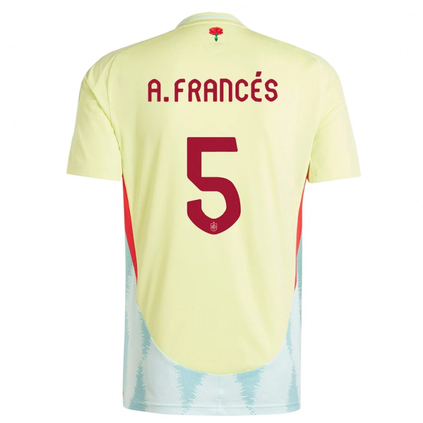 Danxen Niño Camiseta España Alejandro Francés #5 Amarillo 2ª Equipación 24-26 La Camisa México
