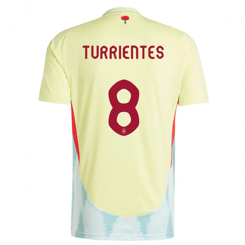 Danxen Niño Camiseta España Beñat Turrientes #8 Amarillo 2ª Equipación 24-26 La Camisa México