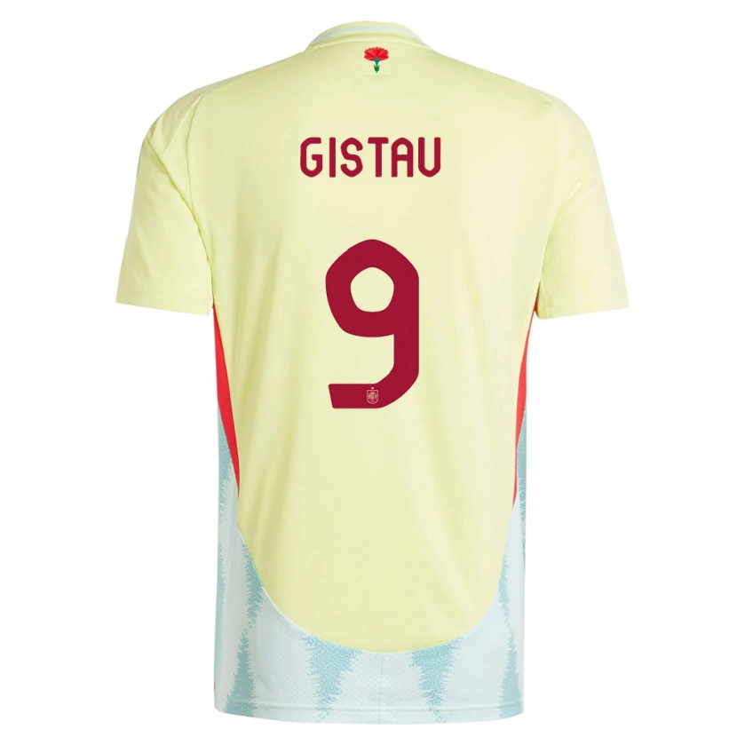 Danxen Niño Camiseta España Òscar Gistau #9 Amarillo 2ª Equipación 24-26 La Camisa México