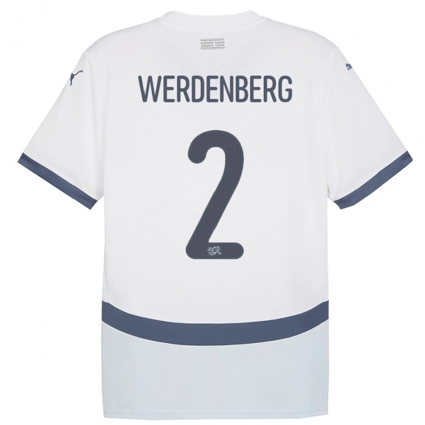 Danxen Niño Camiseta Suiza Julien Werdenberg #2 Blanco 2ª Equipación 24-26 La Camisa México