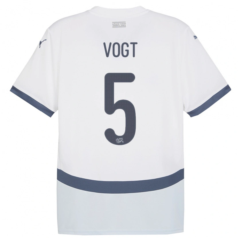 Danxen Niño Camiseta Suiza Gian Vogt #5 Blanco 2ª Equipación 24-26 La Camisa México