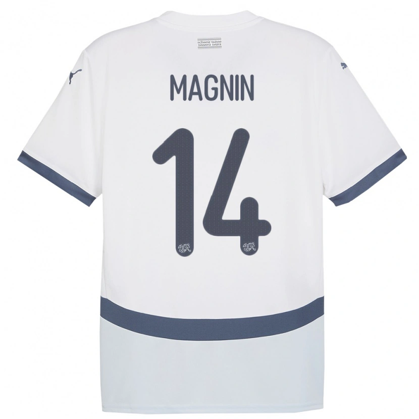 Danxen Niño Camiseta Suiza Théo Magnin #14 Blanco 2ª Equipación 24-26 La Camisa México
