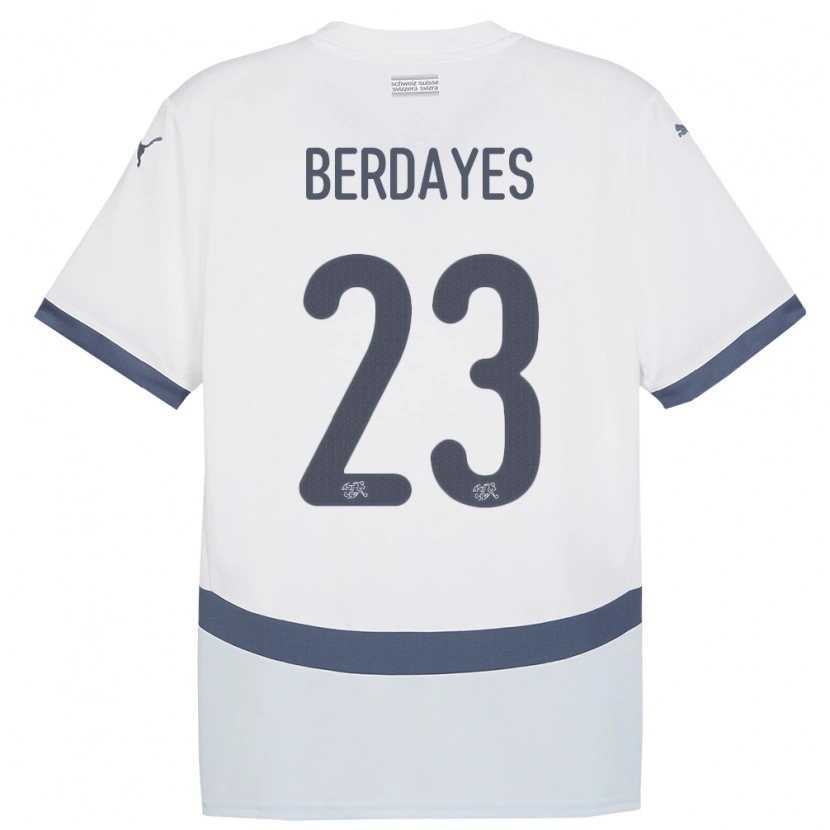 Danxen Niño Camiseta Suiza Théo Berdayes #23 Blanco 2ª Equipación 24-26 La Camisa México