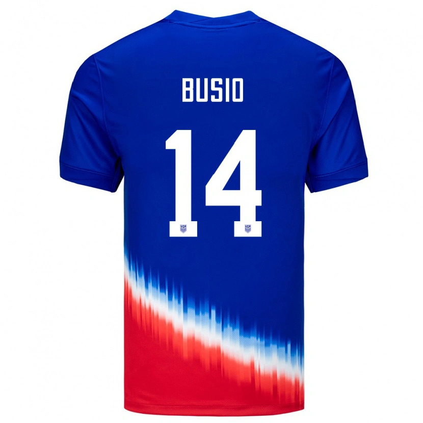Danxen Niño Camiseta Estados Unidos Gianluca Busio #14 Azul 2ª Equipación 24-26 La Camisa México