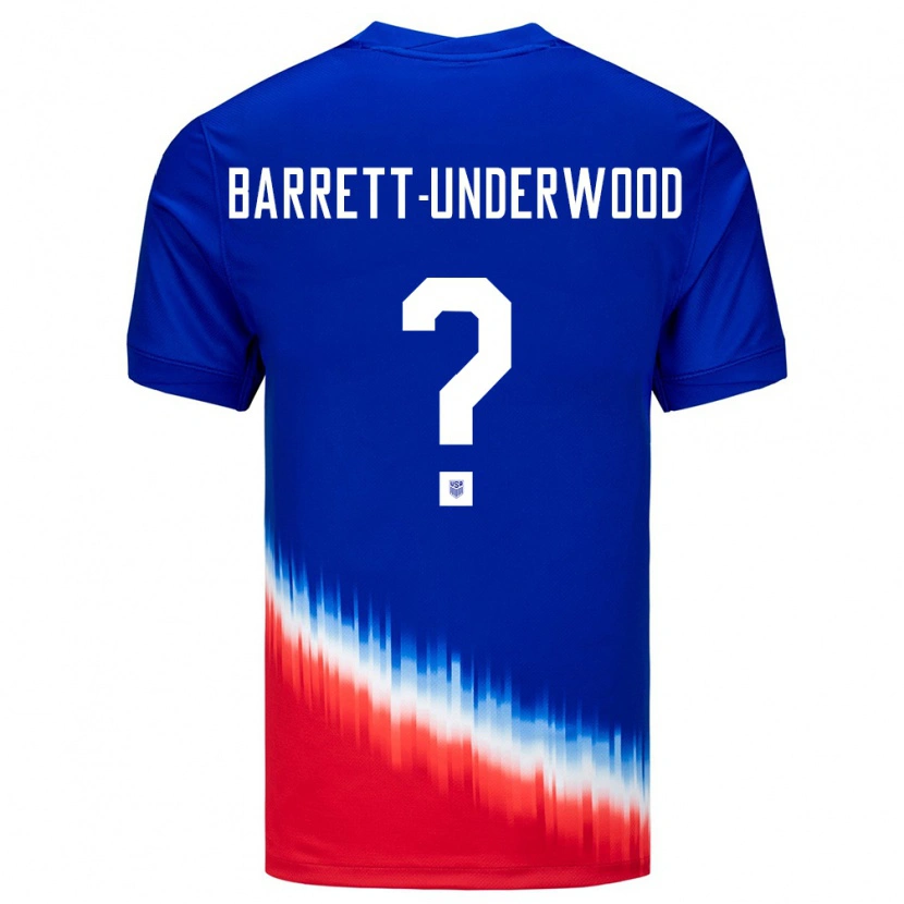 Danxen Niño Camiseta Estados Unidos Keehan Barret-Underwood #0 Azul 2ª Equipación 24-26 La Camisa México