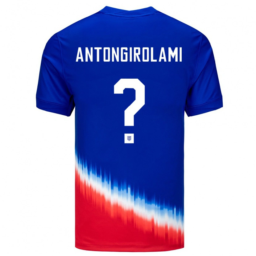 Danxen Niño Camiseta Estados Unidos Luca Antongirolami #0 Azul 2ª Equipación 24-26 La Camisa México